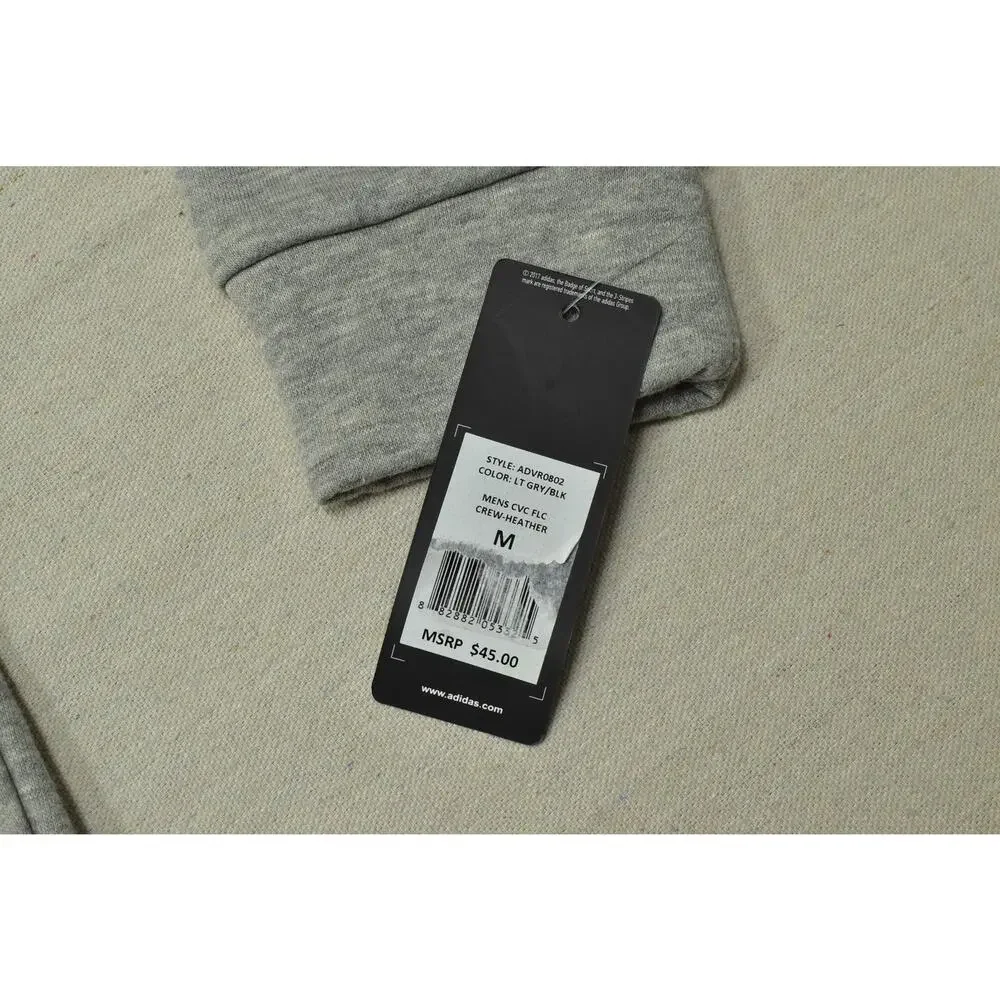 Adidas Golf Men's Size Medium Gray Heather CVC Fleece Crewneck Sweatshirt NEW